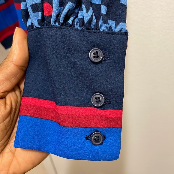Blue and Red Blouse. Eva Mendes Collection at New York & Company. Size XS - Picture 4 of 4